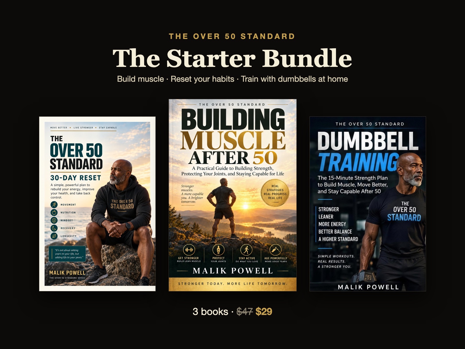 The Over 50 Starter Bundle: The 30-Day Reset, Building Muscle After 50 and Dumbbell Training